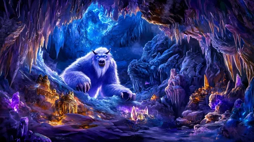 Fantasy Yeti in Cave