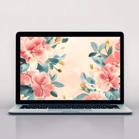 Modern Floral Laptop Screen Display