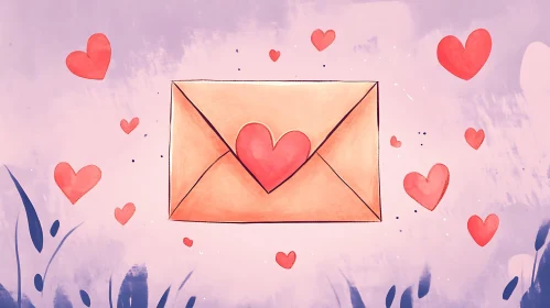 Romantic Letter with Hearts