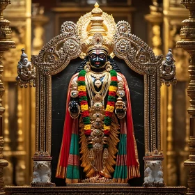 Regal Religious Statue with Gold Details