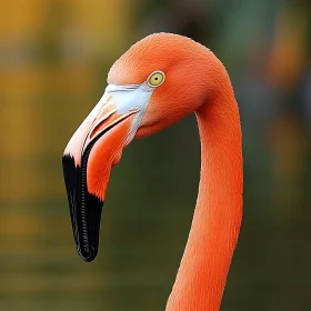 Flamingo Head and Neck Close-Up