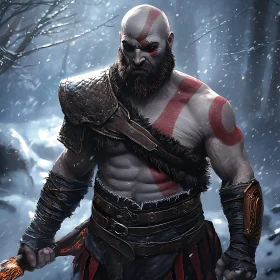 Armored Man with Red Tattoos