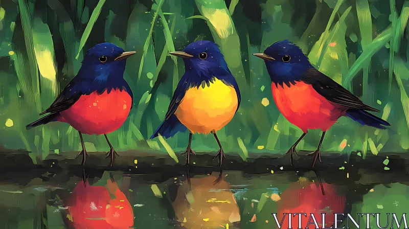 Vivid Avian Reflection AI Image