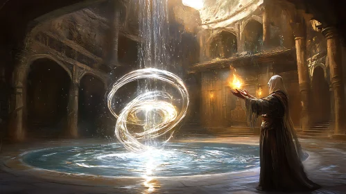 Ancient Ritual: A Wizard's Magical Act