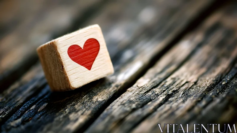 Heart on Wood: A Symbol of Love AI Image