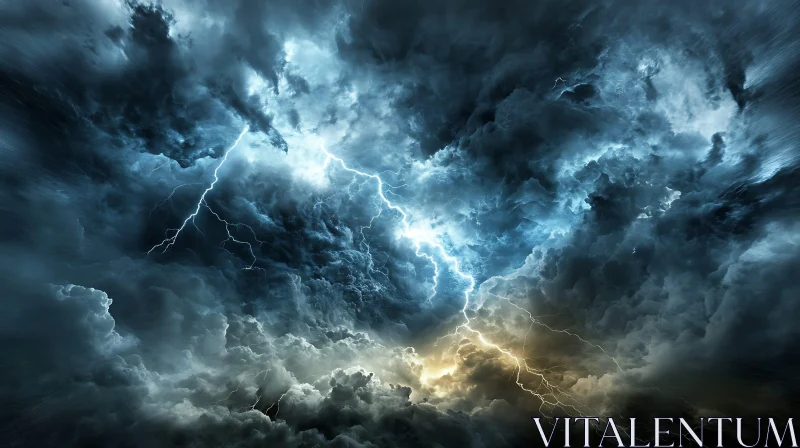 AI ART Dramatic Lightning and Cloudscape