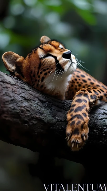 Peaceful Cheetah in Natural Habitat AI Image