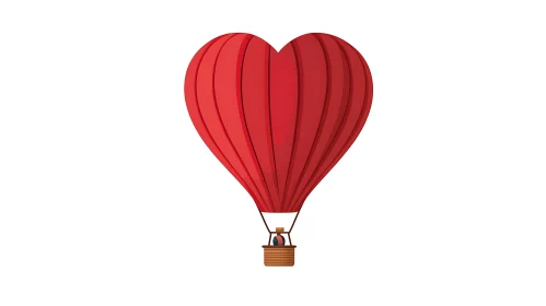 Whimsical Heart Shaped Hot Air Balloon