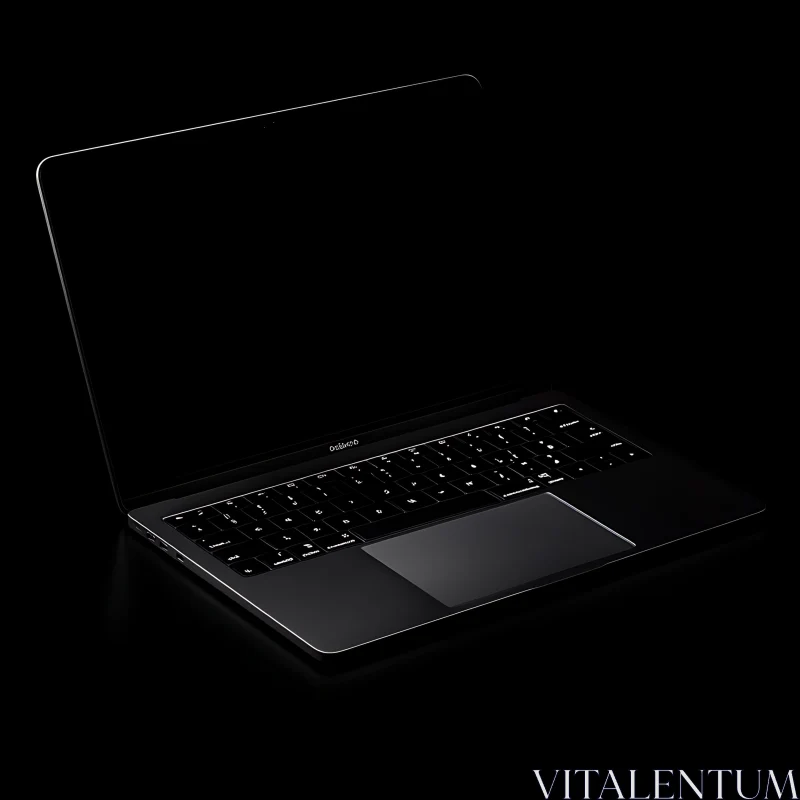 Modern Black Laptop with Backlit Keyboard AI Image