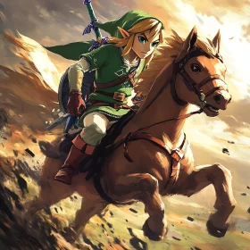 Green Hero on Horseback