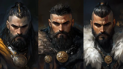 Bearded Men Triptych