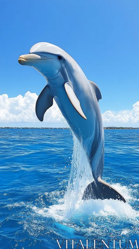 Dolphin in Motion AI Image