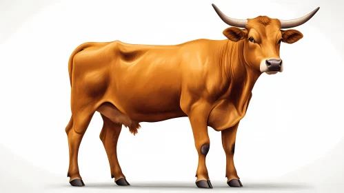 Serene Brown Cow Art