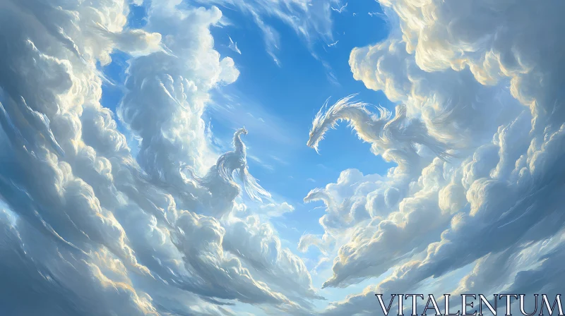 AI ART Celestial Dragons Cloudscape