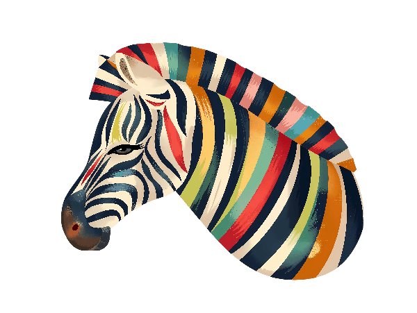 POD Design Vibrant Zebra Art Tee