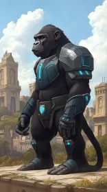 Armored Gorilla in Urban Setting