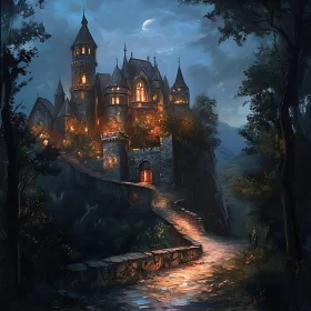 Moonlit Medieval Castle