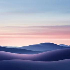 Peaceful Hills Under Pastel Sky