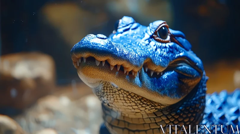 Blue Alligator Focus AI Image