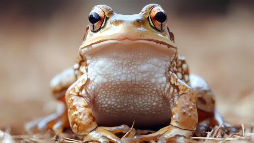 Macro Shot of a Frog's Striking Eyes