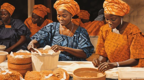 Photorealistic Artwork of Women at the Market