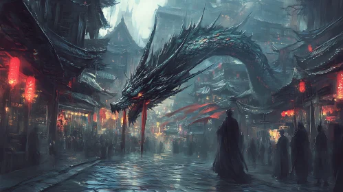 Eastern Dragon in Urban Landscape