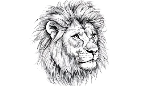 Lion Head Monochrome Art