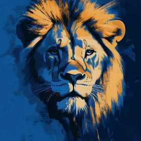 Lion in Blue and Gold