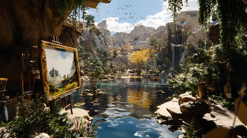 Painting by the Lake
