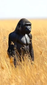 Majestic Gorilla in Grassland
