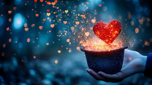 Magical Heart with Glittering Embers