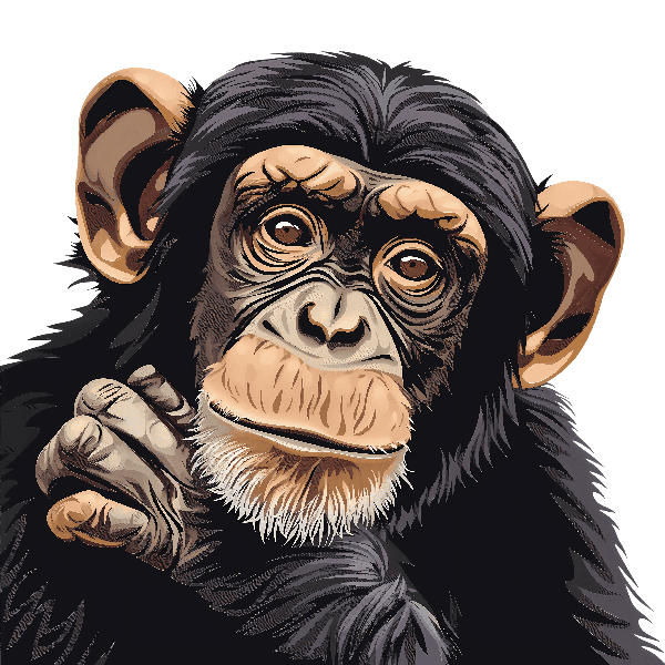 POD Design Chimpanzee Face Art for Apparel