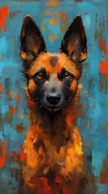 Expressive Dog in Abstract Art