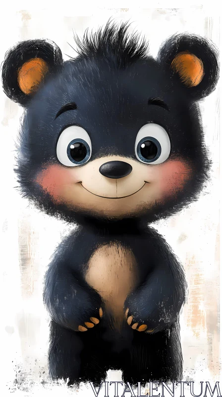 Cute Bear Character Art AI Image