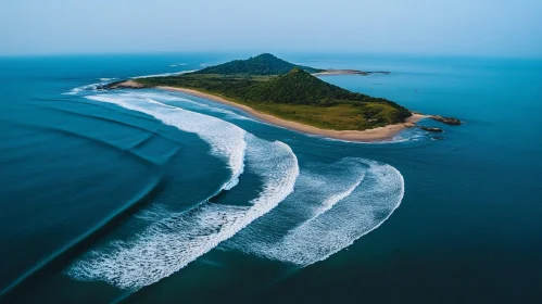 Lush Island Surrounded by Ocean Waters