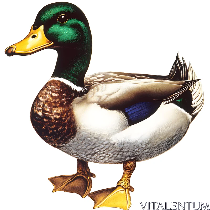 Detailed Mallard Duck Image AI Image