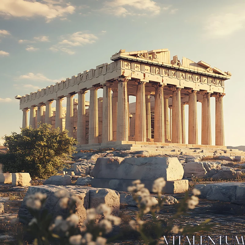 Parthenon Temple: A Glimpse into History AI Image