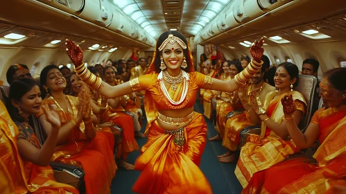 Indian Wedding Dance on Airplane