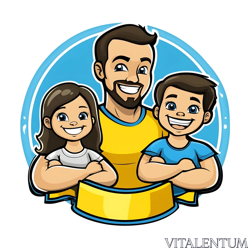 AI ART Smiling Family Portrait Graphic