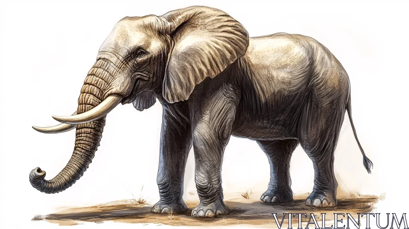 Elephant Illustration AI Image