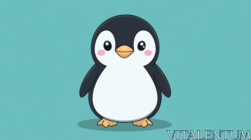 Charming Cartoon Penguin Art AI Image