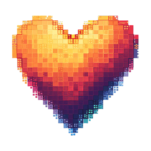 Digital Heart Gradient Graphic