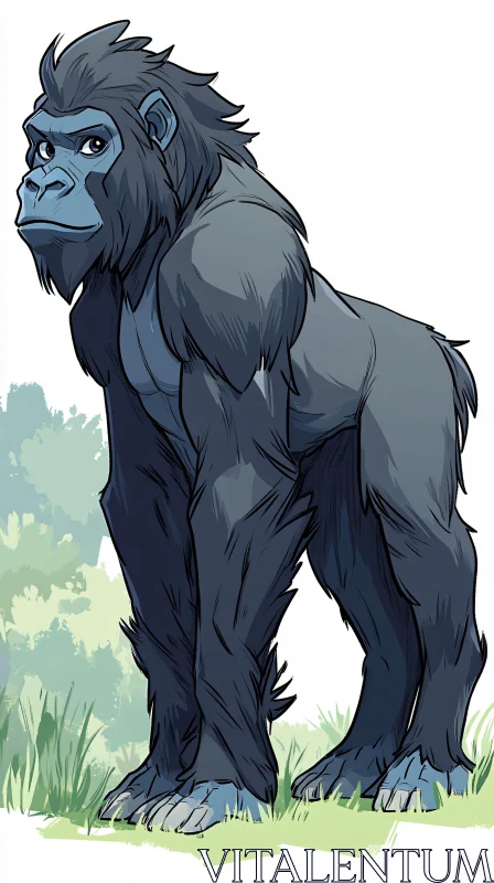 Gorilla Artwork with Expressive Features AI Image