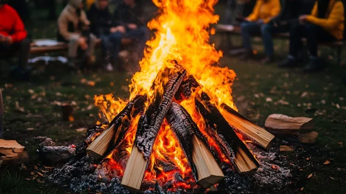 Bright Flames Of Campfire