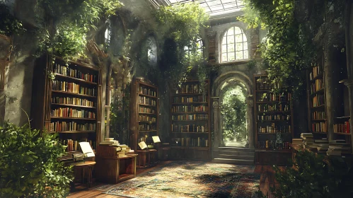 Nature's Embrace: A Library Reclaimed