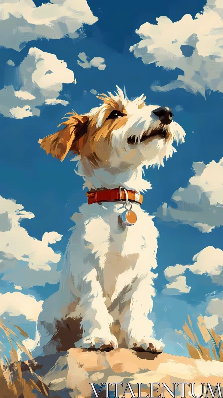 AI ART Whimsical Canine Art under Blue Skies