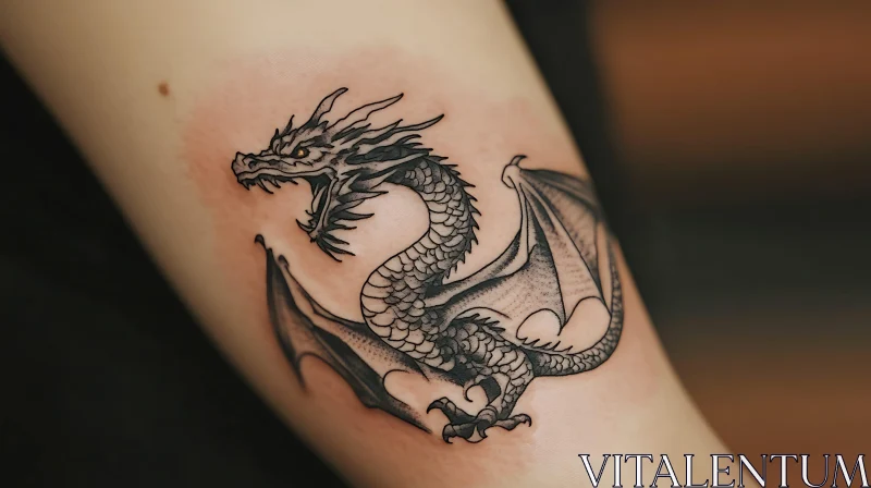 AI ART Mythical Dragon Tattoo Design