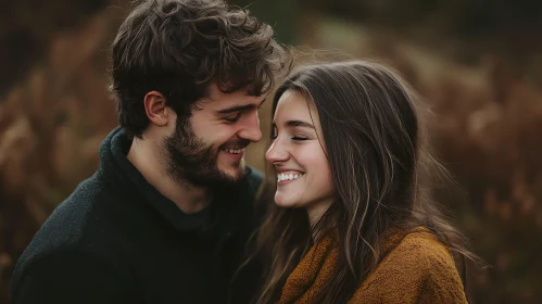 Smiling Couple Portrait in Warm Light