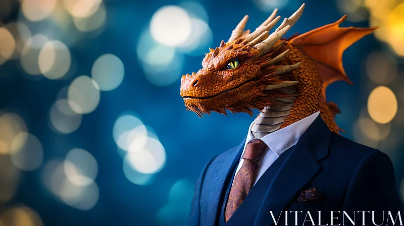 AI ART Dapper Dragon: A Formal Portrait