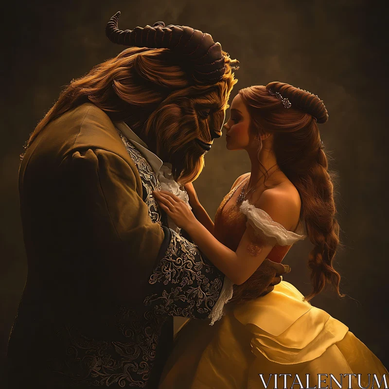 AI ART Enchanted Romance: Beauty and the Beast